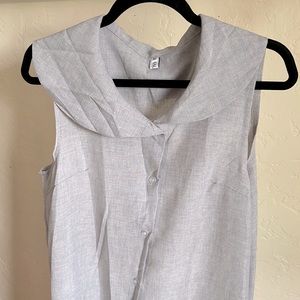 Light & Airy Long Sleeveless Dress with Pretty Collar